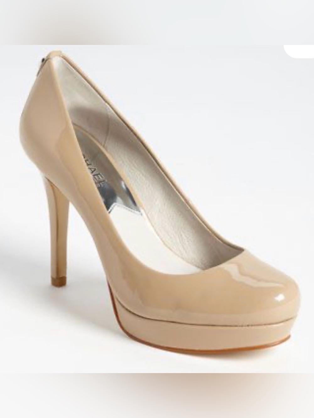 Michael Michael Kors Ioanna Patent Leather Platform Pumps in Nude Size 9.5